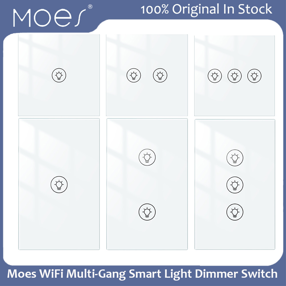 Smart Light Switch Wifi - Moes Tuya Multi-Gang Smart-Lichtdimmer-Schalter WLAN-App Fernbedienung