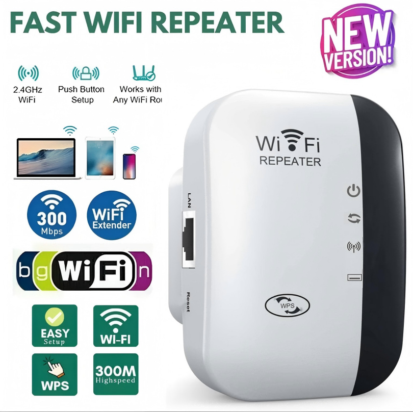 Wifi Smart Plug - 300Mbps WLAN-Repeater, Drahtloser Signalverstärker & Netzwerk-Booster,